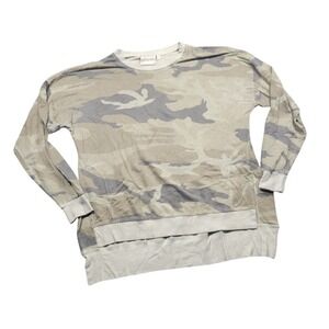 Dantelle‎ Sweater Mens Medium Beige/Gray Camo Crewneck Pullover Casual Top